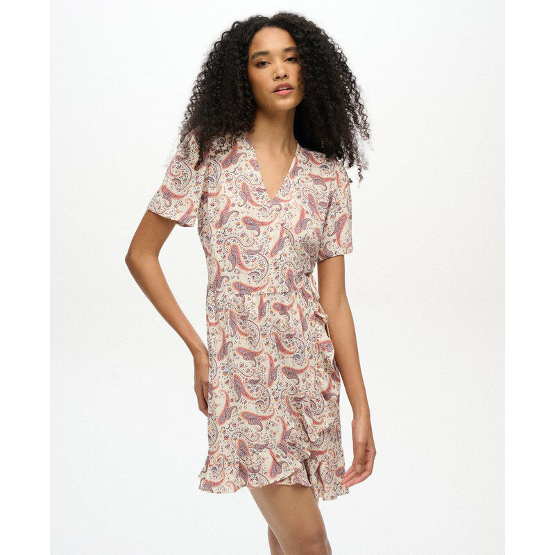 Superdry Ss Printed Mini Wrap Dress image number 3